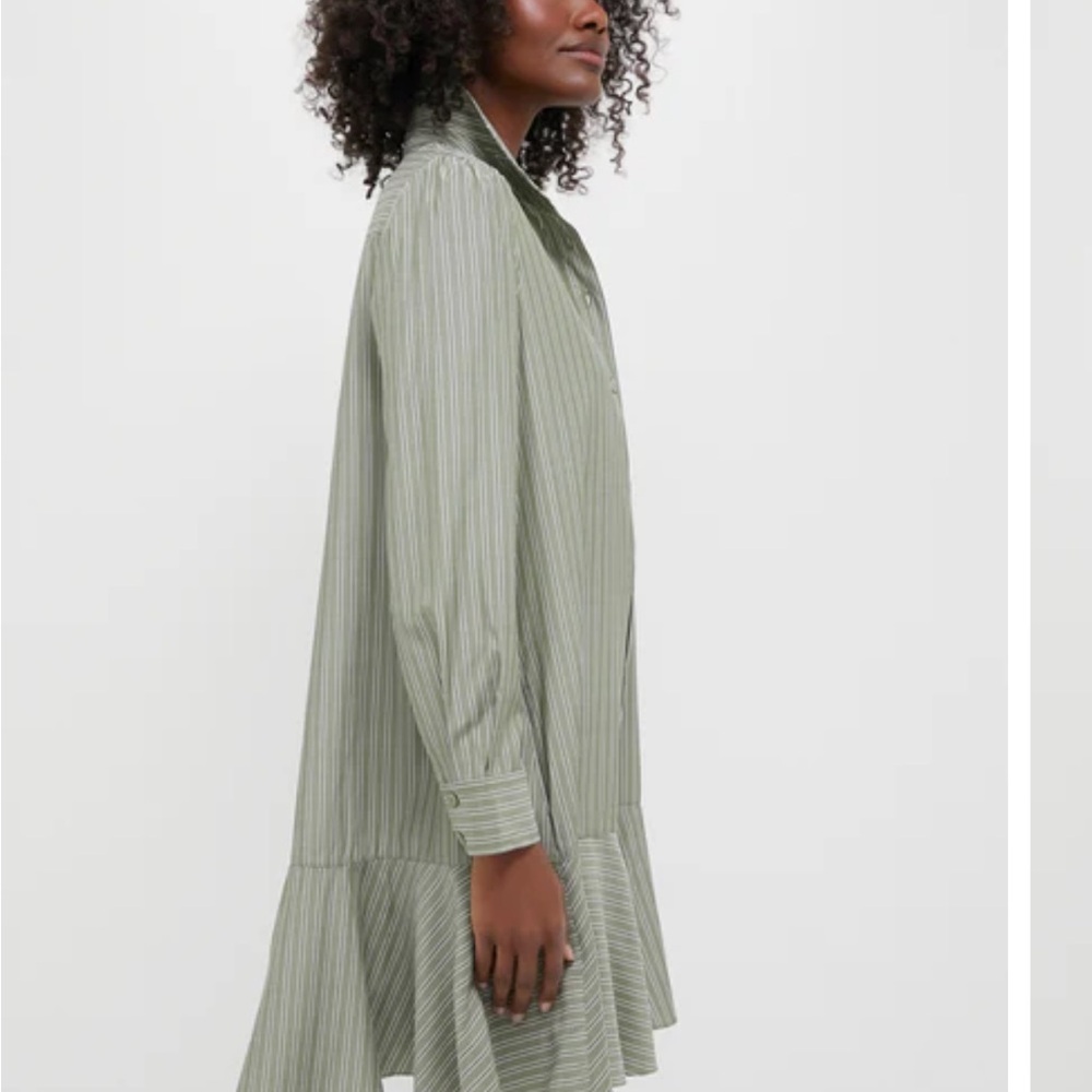 Tuckernuck Green Stripe Callahan Shirt Dress NWT SMALL - Picture 3 of 5